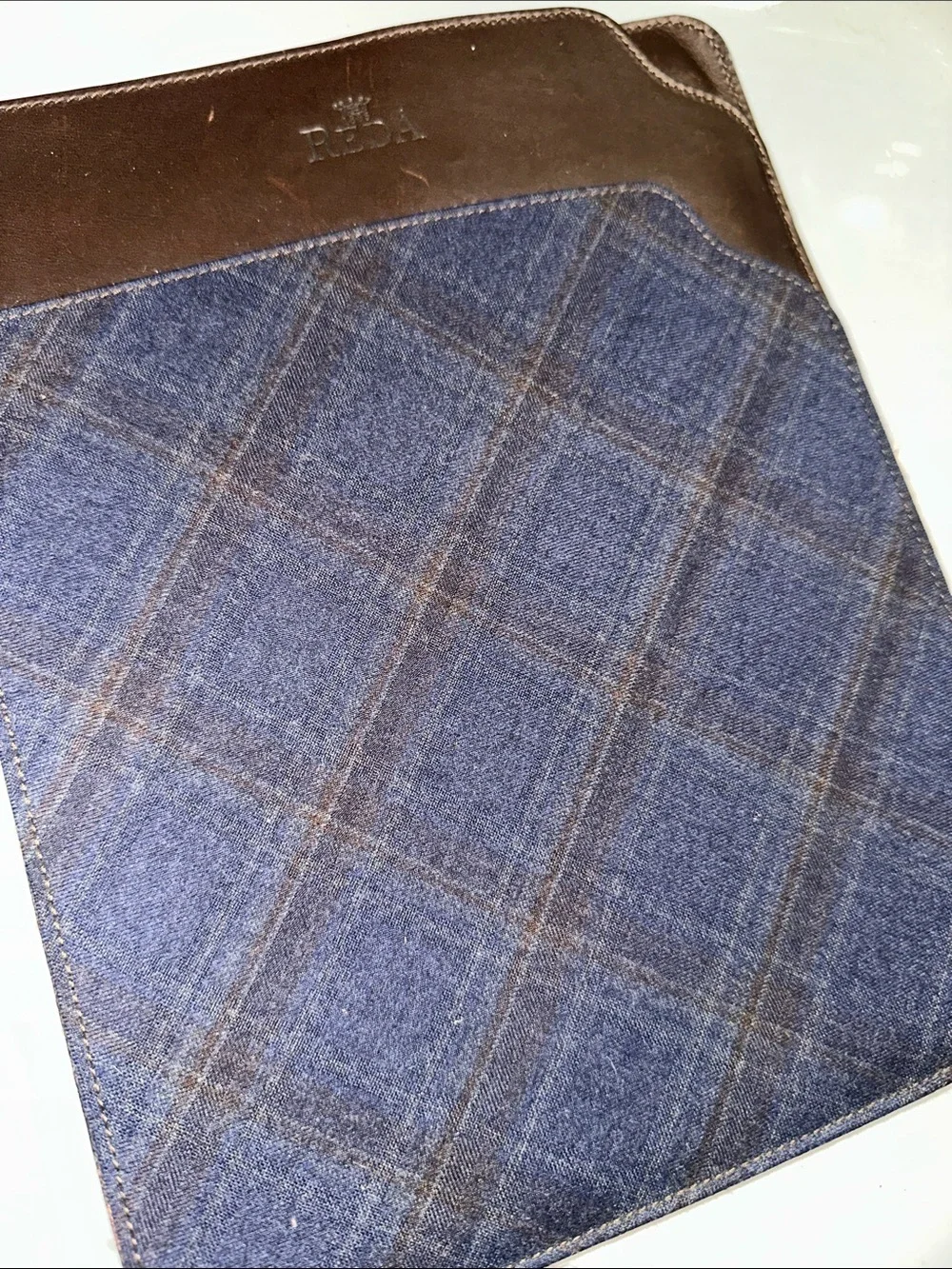 Reda Plaid Leather Ipad Case